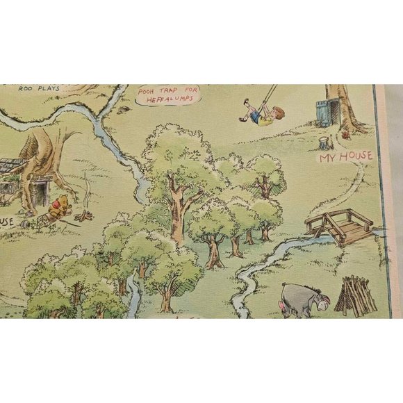 *Rare* Winnie the Pooh Hundred Acre Wood Map from Disney collab with Hal… - Picture 11 of 11